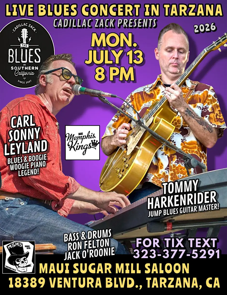 CARL SONNY LEYLAND & THE MEMPHIS KINGS - Blues Piano Legend - in Tarzana!