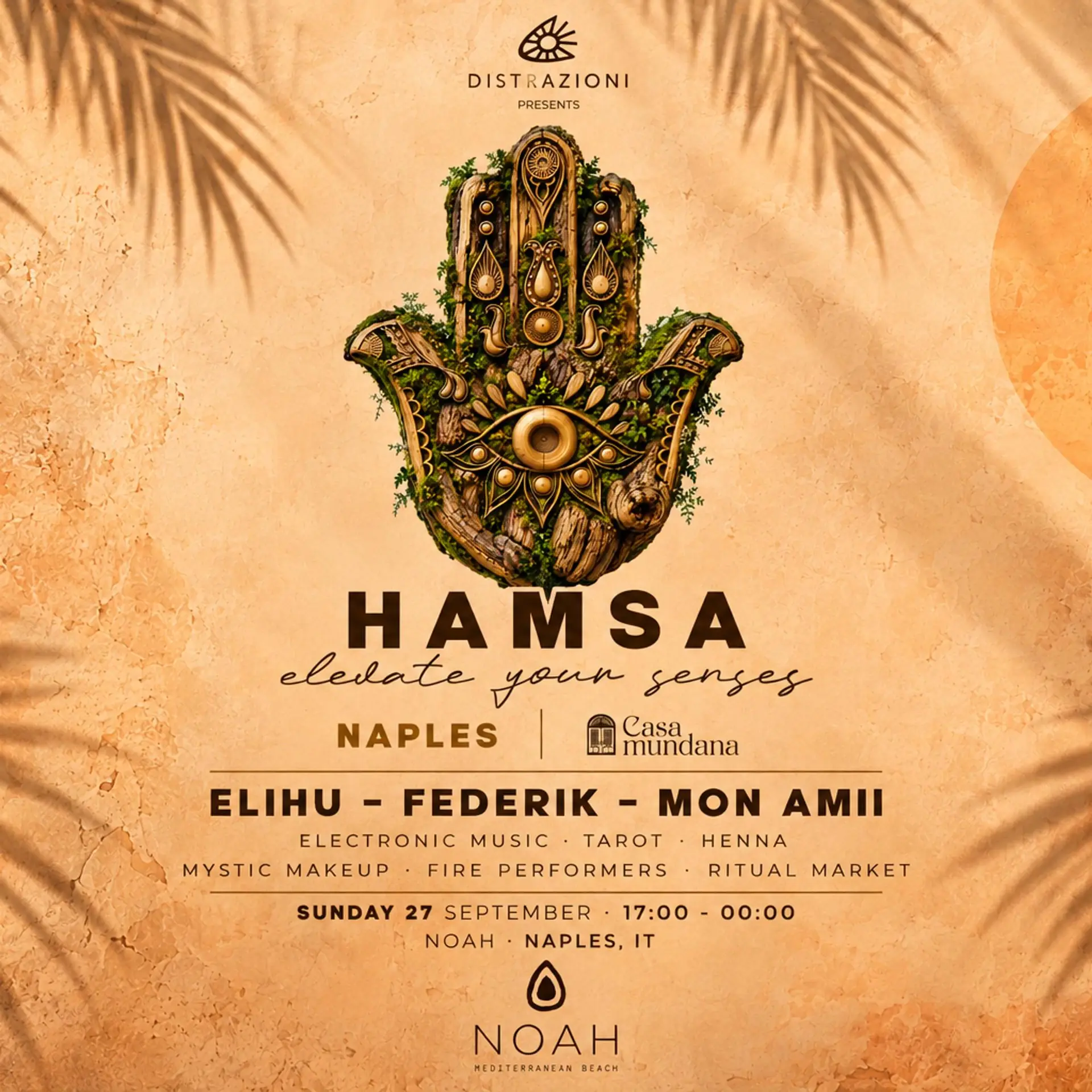 HAMSA Napoli @ NOAH - Sunset | Electronic DJ Set | Fire Show | Ritual