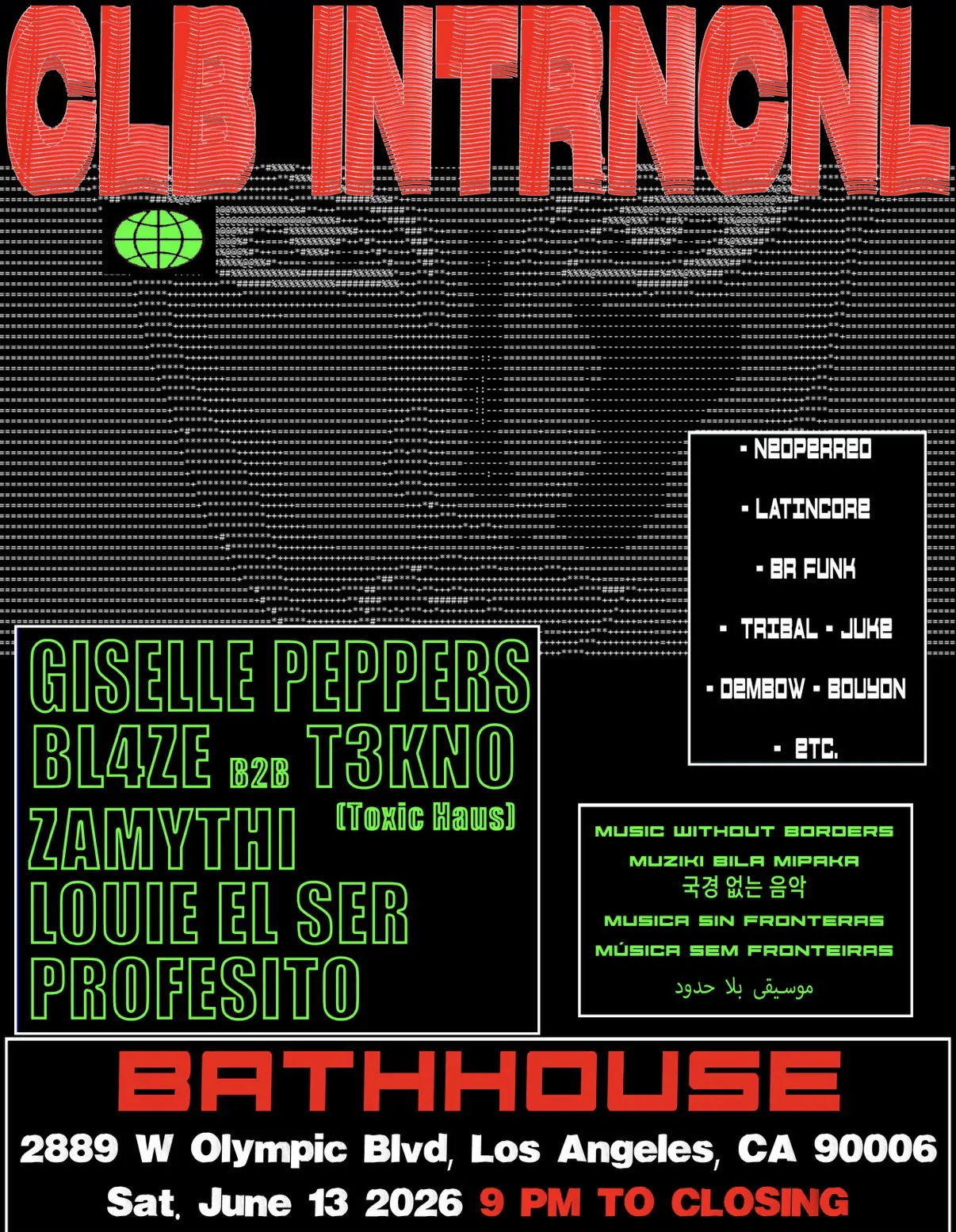 CLB_INTRNCNL: LA - Club Music Without Borders