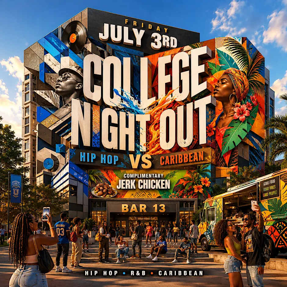 College Night Out: Hip Hop vs Caribbean @ Bar 13: Free Entry with RSVP