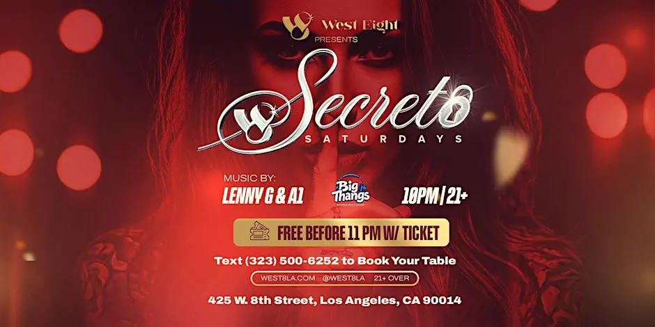 West Eight Saturdays (Reggaeton / Hip Hop / Top 40!)(Free Before 11pm)