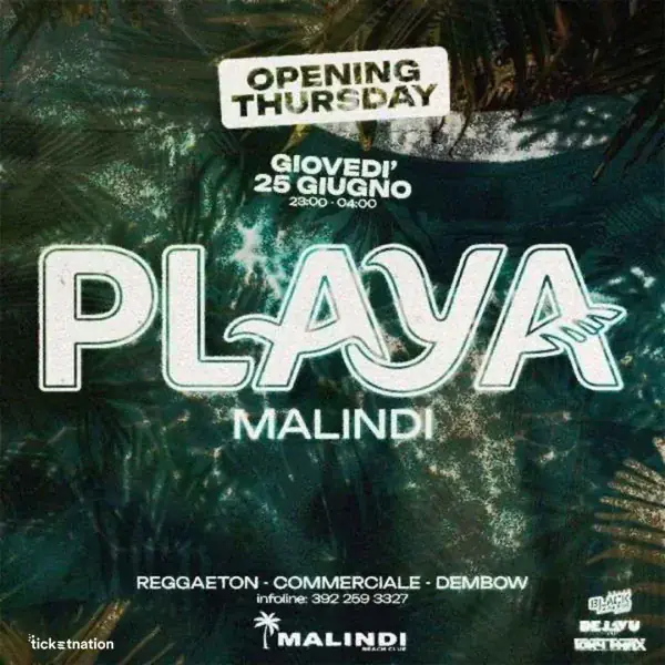 Opening thursday - Playa Malindi | Malindi Beach Club