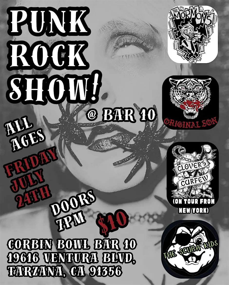 Clover's Curfew, The Scuba Kids, Original Son, The Mormons at Corbin Bowl