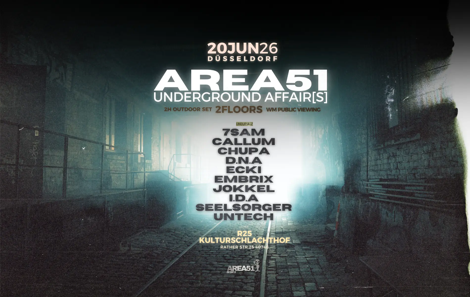 Area51 Techno - Underground Affairs x Kulturschlachthof Düsseldorf
