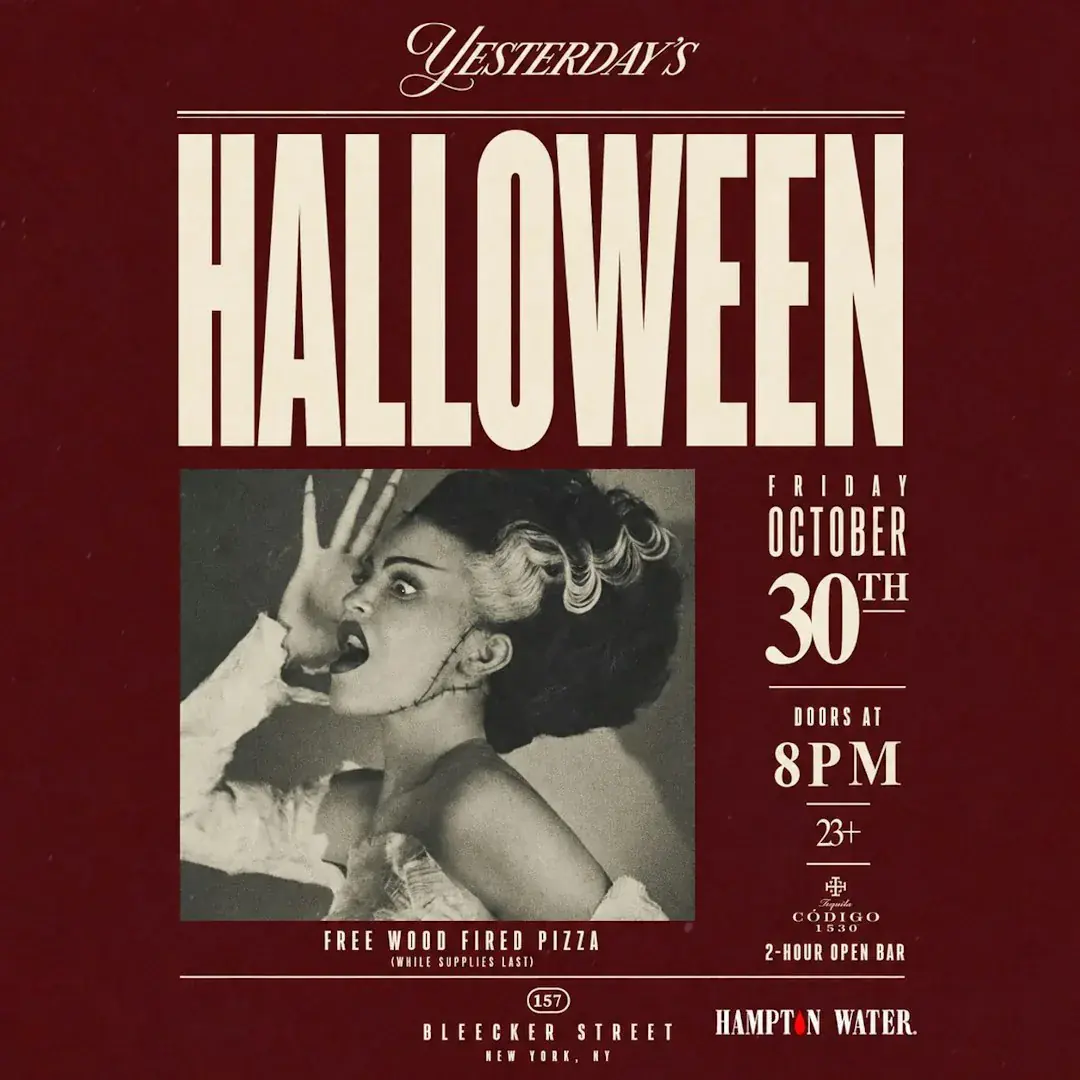 Yesterday’s Halloween: Tequila Open Bar & Pizza — Oct 30