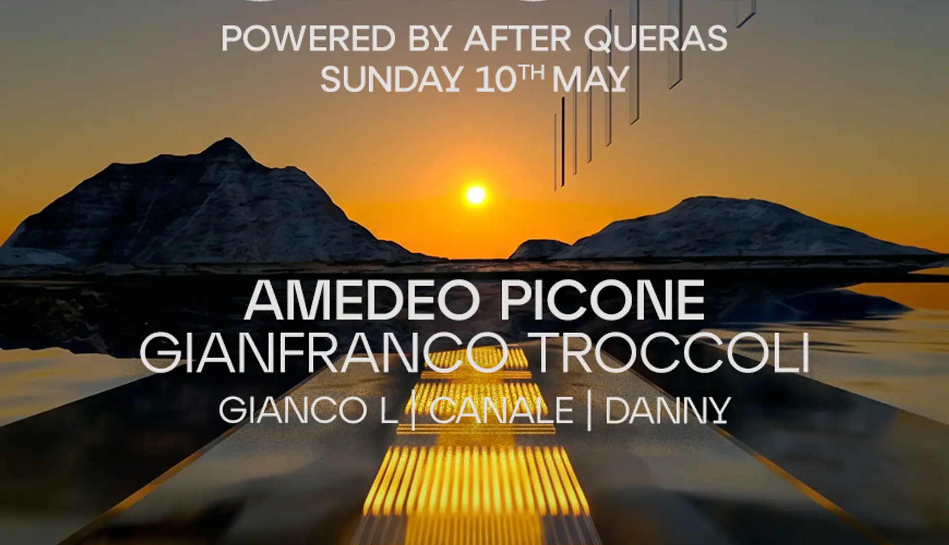 Dimanche 10 mai ORIGINE / AFTERQUERAS avec AMEDEO PICONE