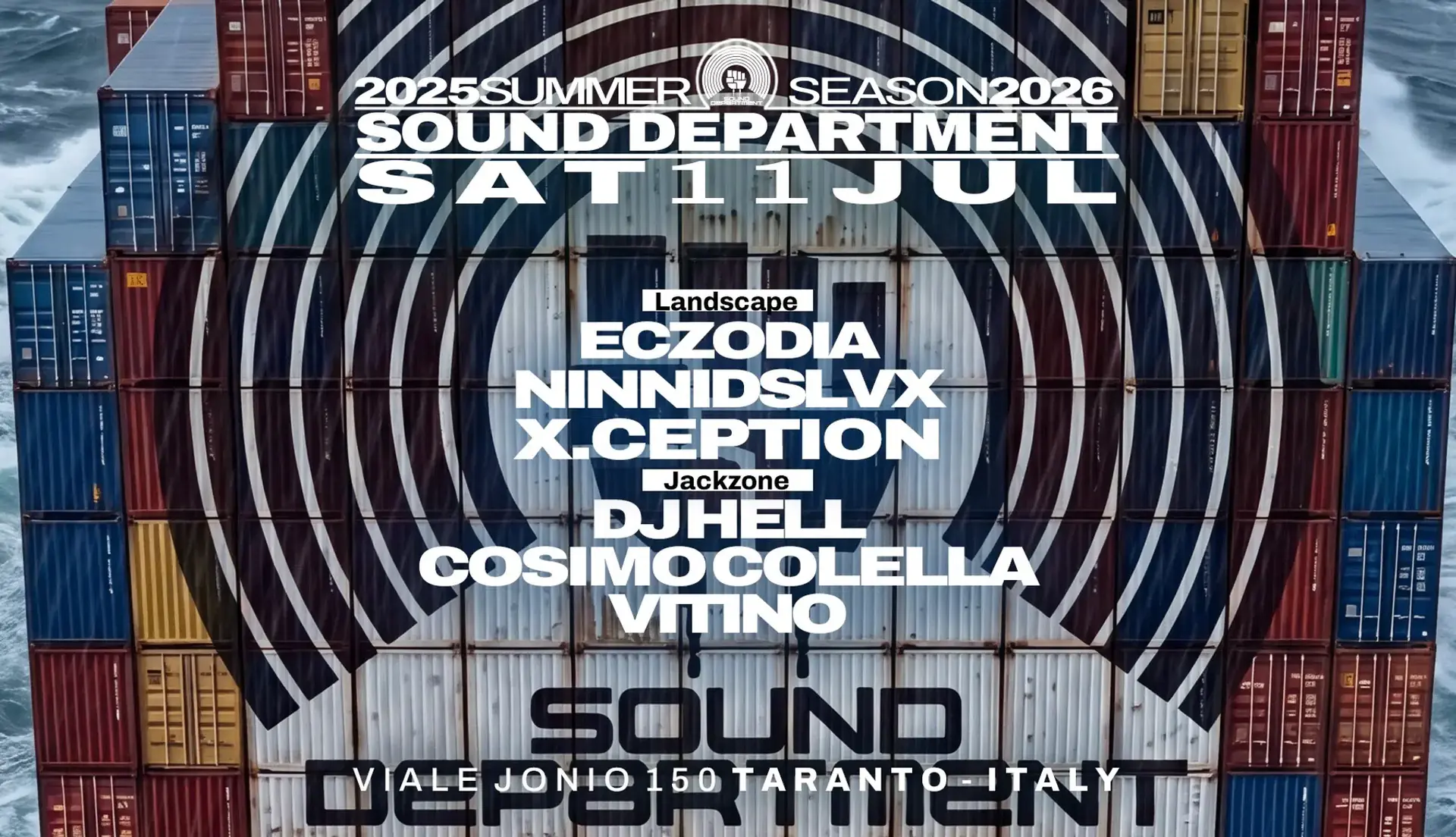 SOUND DEPARTMENT 11 Jul w / ECZODIA and DJ HELL