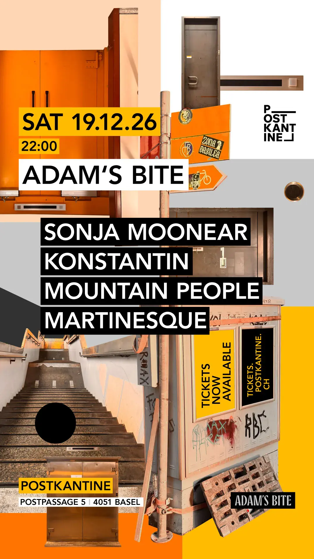 Adam's Bite: Sonja Moonear · Konstantin · Mountain People · Martinesque