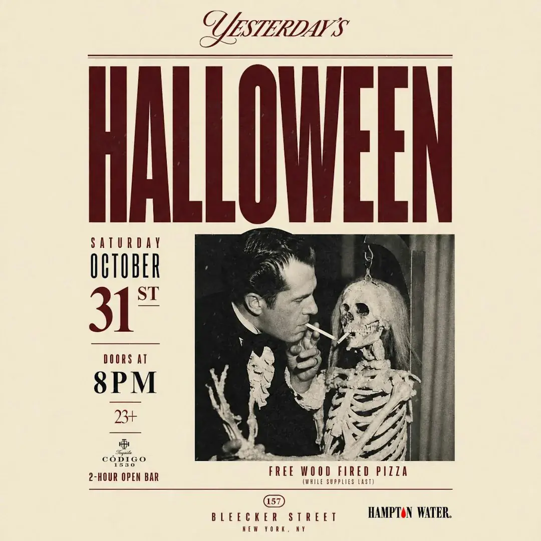 Halloween en Yesterday’s: barra libre de tequila y pizza — 31 de oct.
