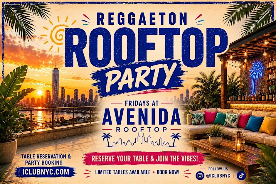 12 / 18 NYC Reggaeton Rooftop Latin Party- @ AVENIDA DE PERREO