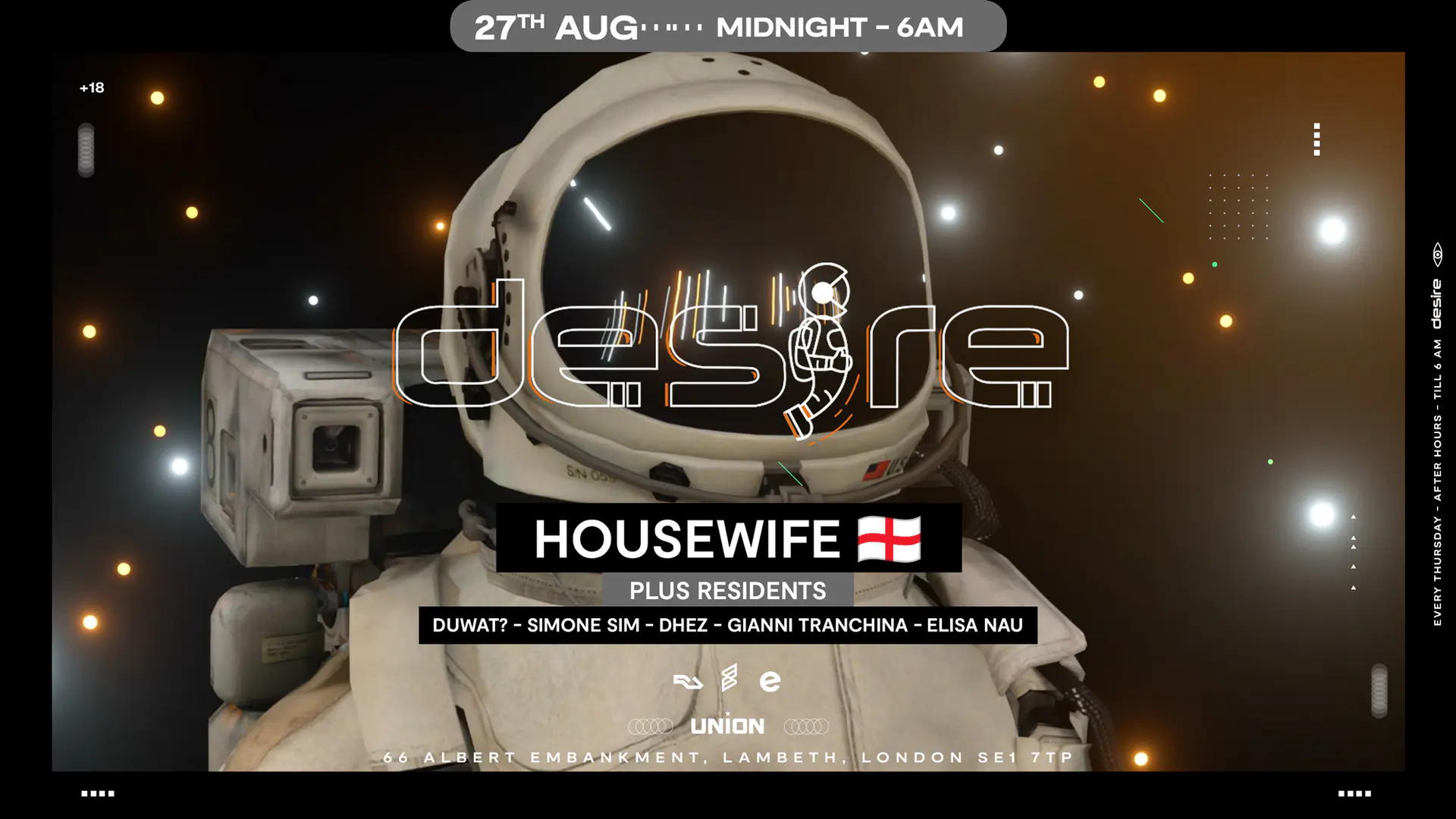 DESIRE - Weekly Thursday After Party - HOUSEWIFE