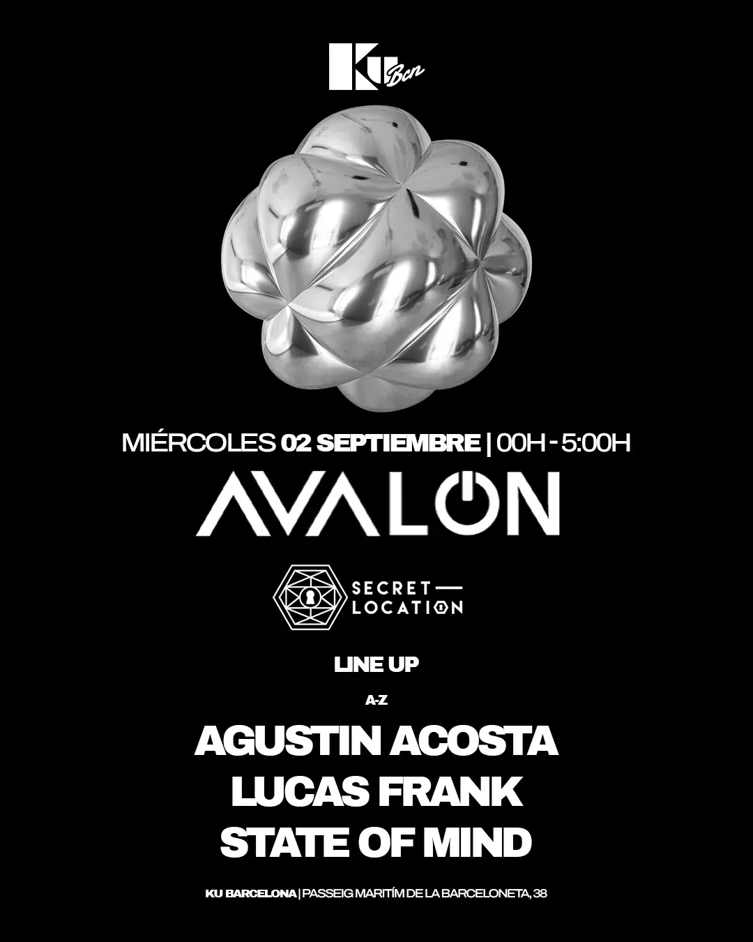 Free Tickets AVALON x Secret Location: State Of Mind, Lucas Frank, Agustin Acosta