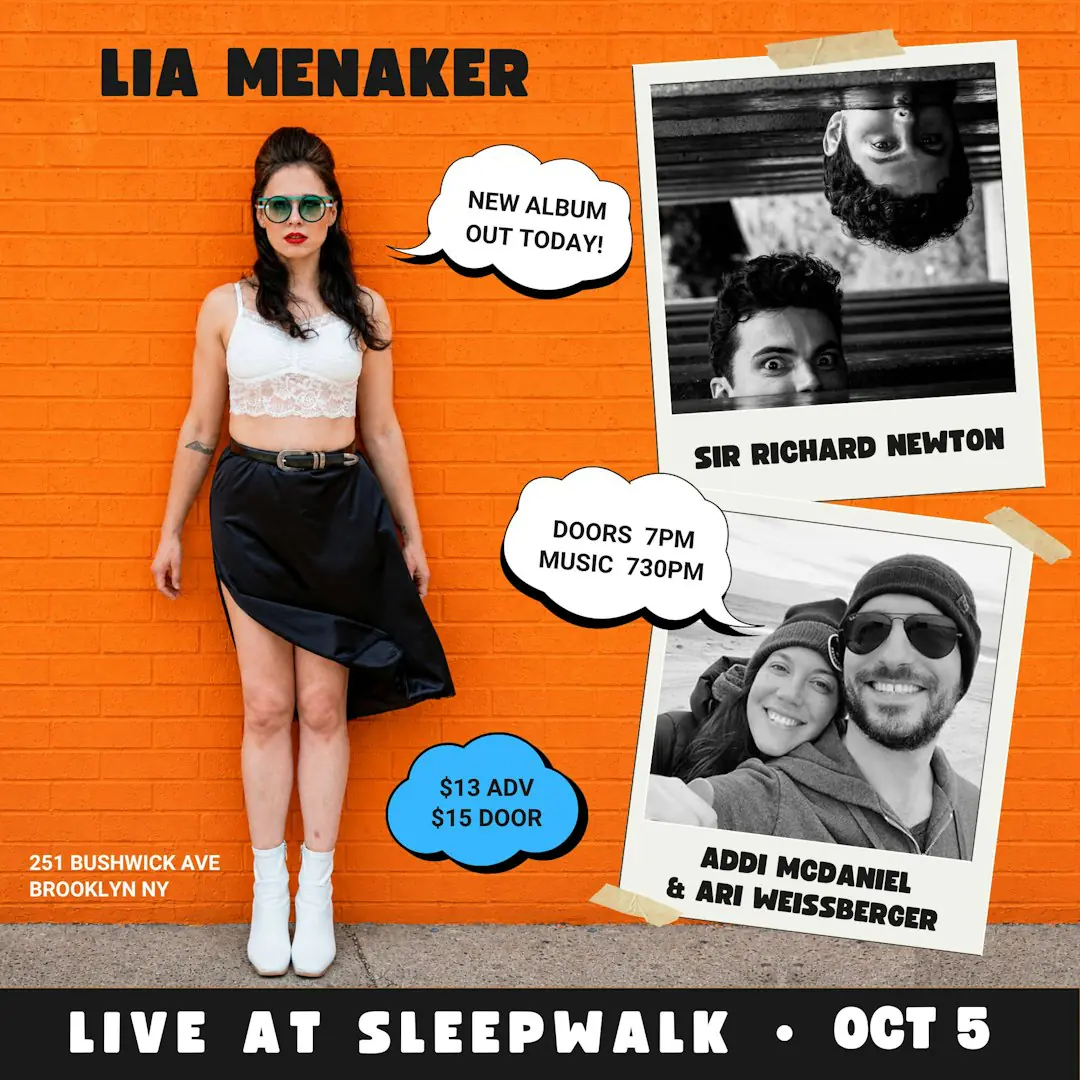 Lia Menaker (Album Release), Addi McDaniel, Ari Weissberger