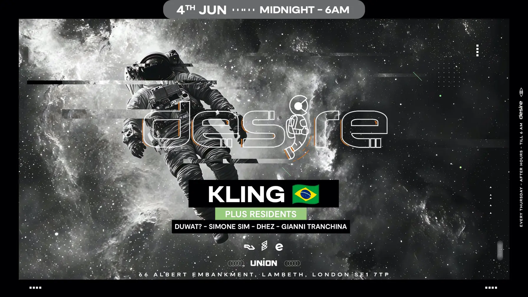 DESIRE - Weekly Thursday After Party - Kling
