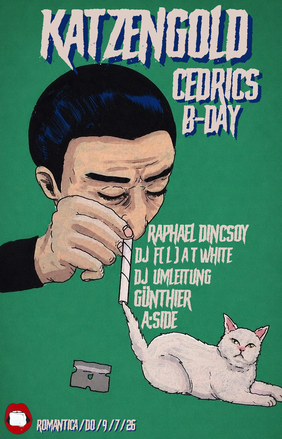 KATZENGOLD - CEDRICS B-DAY mit Raphael Dincsoy, DJ UMLEITUNG, A:SIDE & GÜNTHIER
