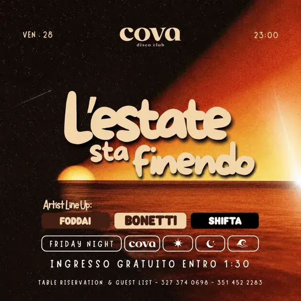 El Verano Se Está Acabando en Cova Beach Club