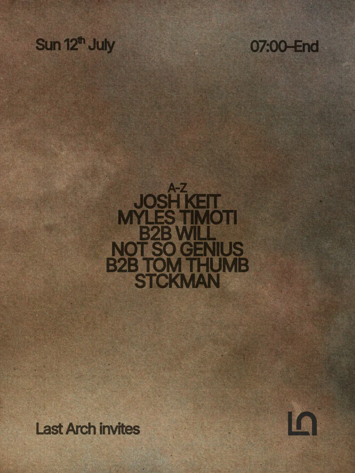 Last Arch invites: Stckman, Josh Keit, Myles Timoti + more