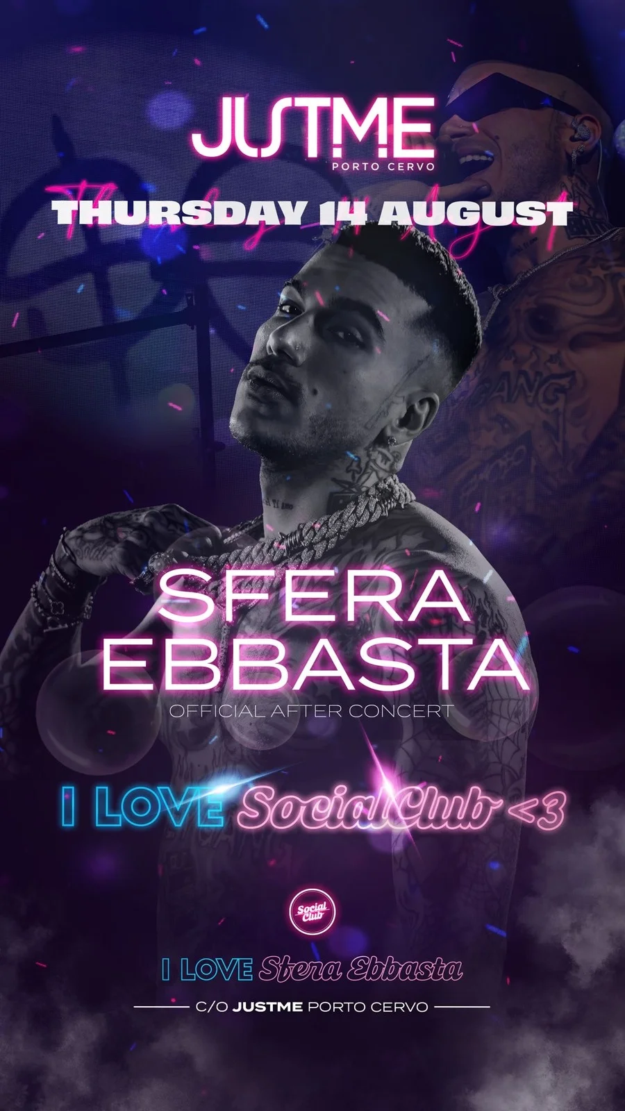 SFERA EBBASTA- FERRAGOSTO al JUST ME Porto Cervo