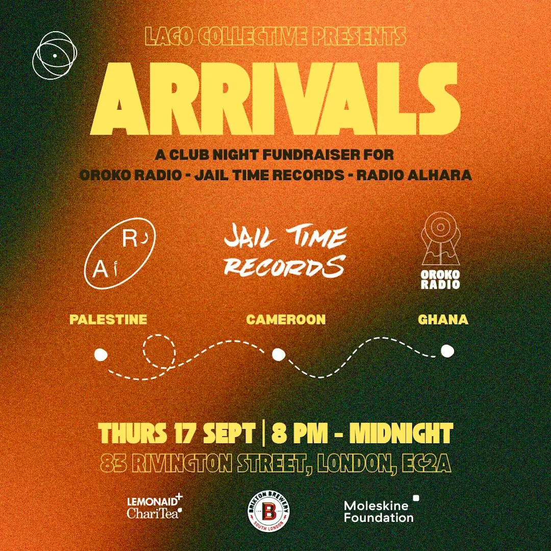 ARRIVALS: a club night fundraiser by LAGO Collective