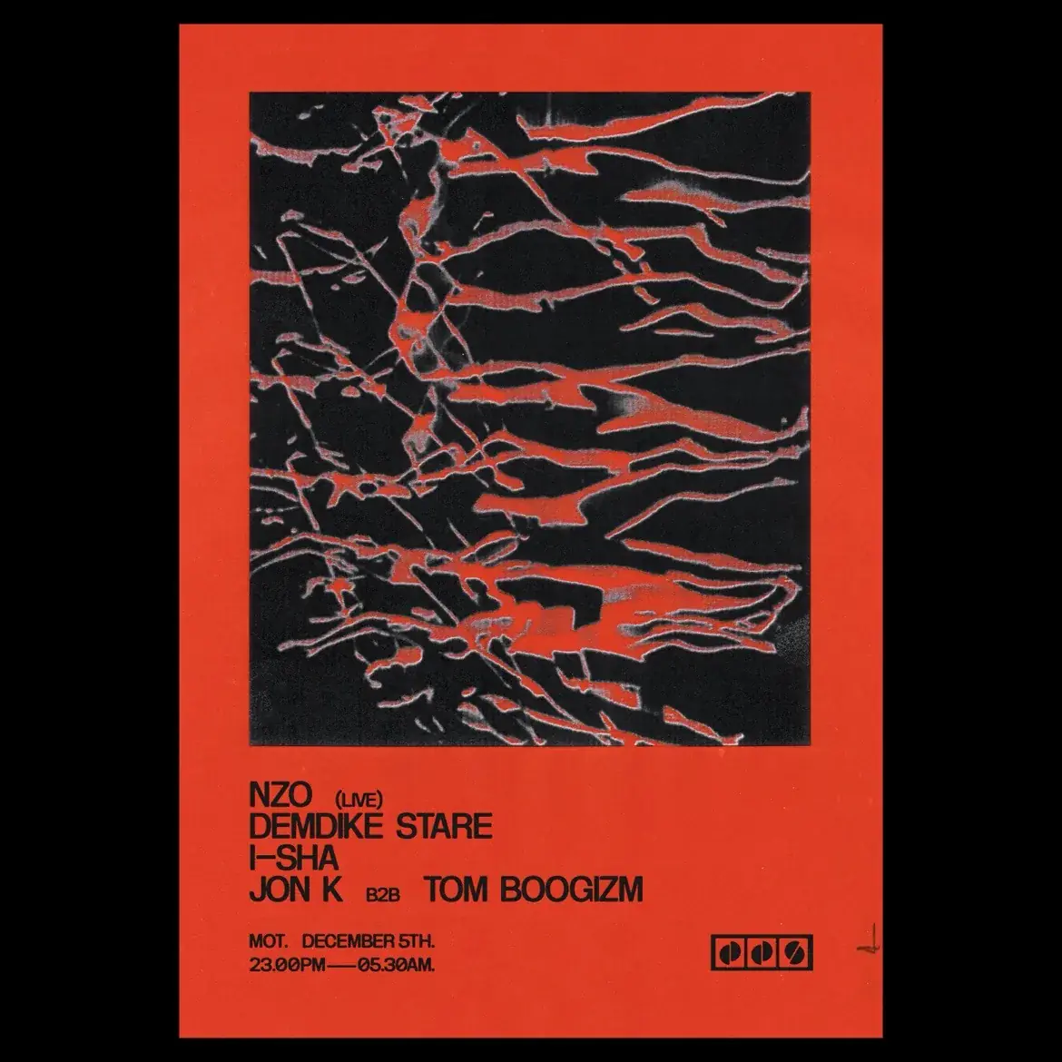 DDS x MOT: Demdike Stare, Jon K & Tom Boogizm, NZO, i-sha