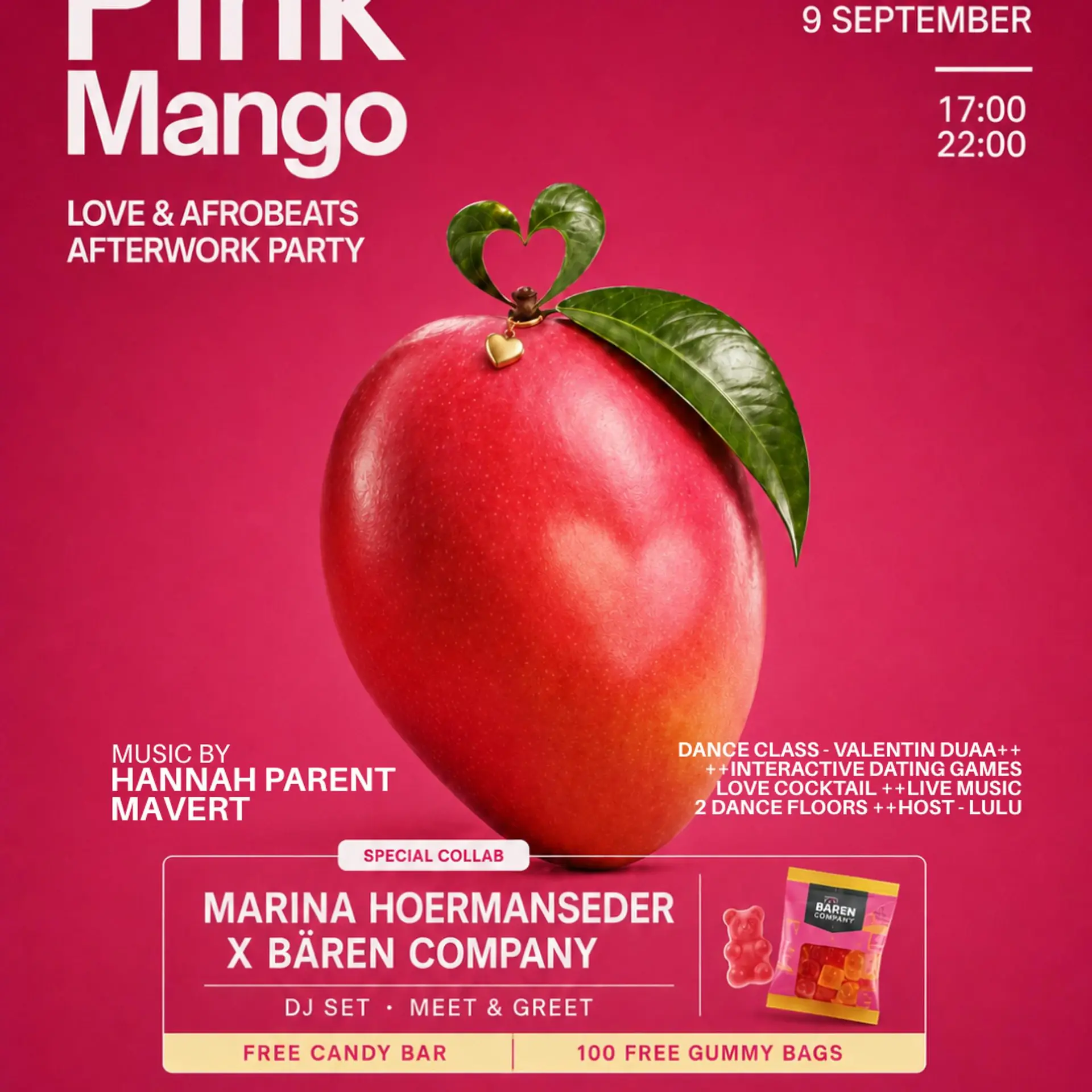 Pink Mango Afrobeats afterwork x Marina Hoermanseder + Bärencompany