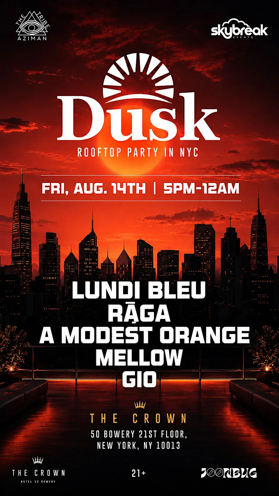 Dusk - Sunset Open Air Rooftop Party (Afro, Progressive, House)