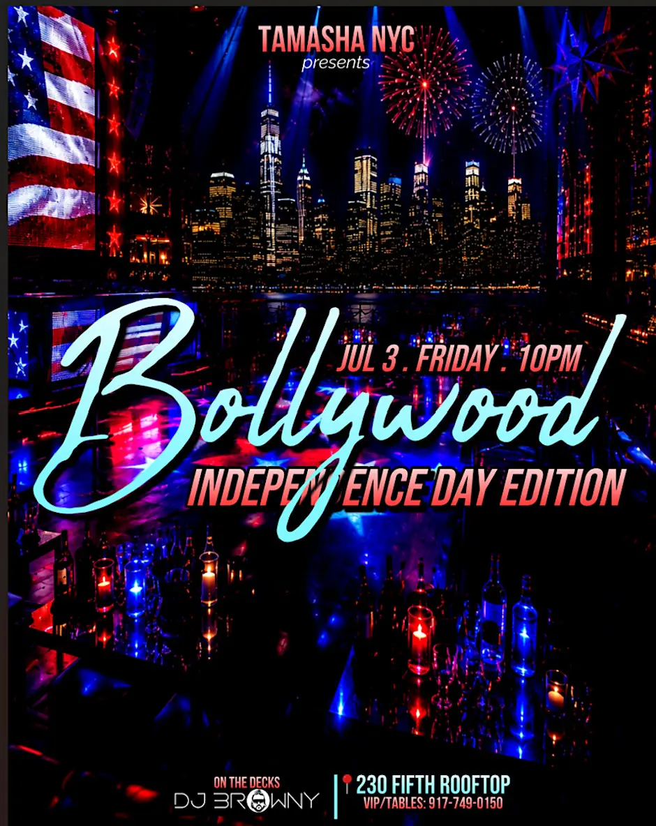 MANHATTAN BOLLYWOOD PARTY: JULY 3RD @230 FIFTH