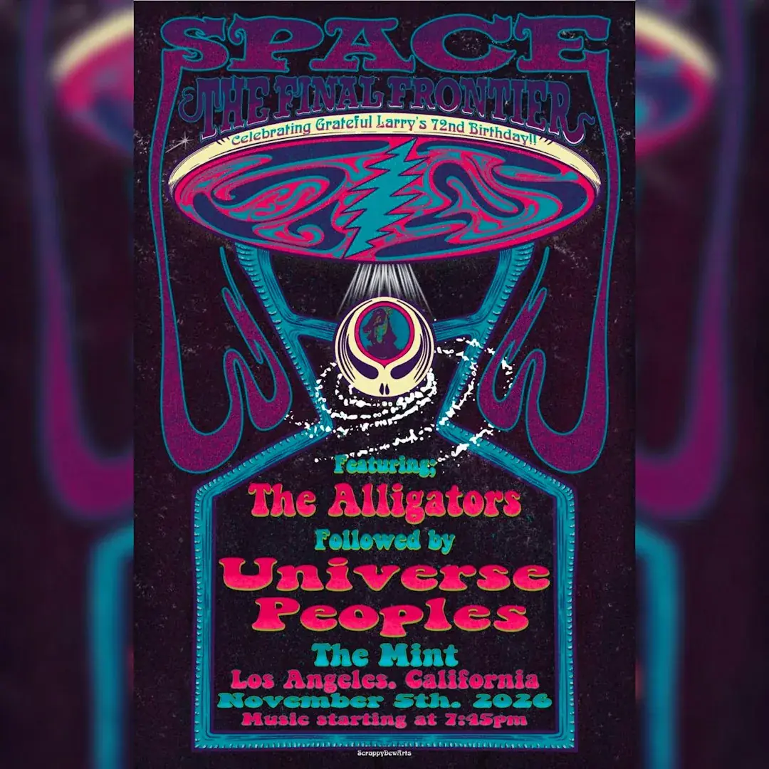 Fiesta de cumpleaños de Grateful Larry con The Alligators y Universe Peoples