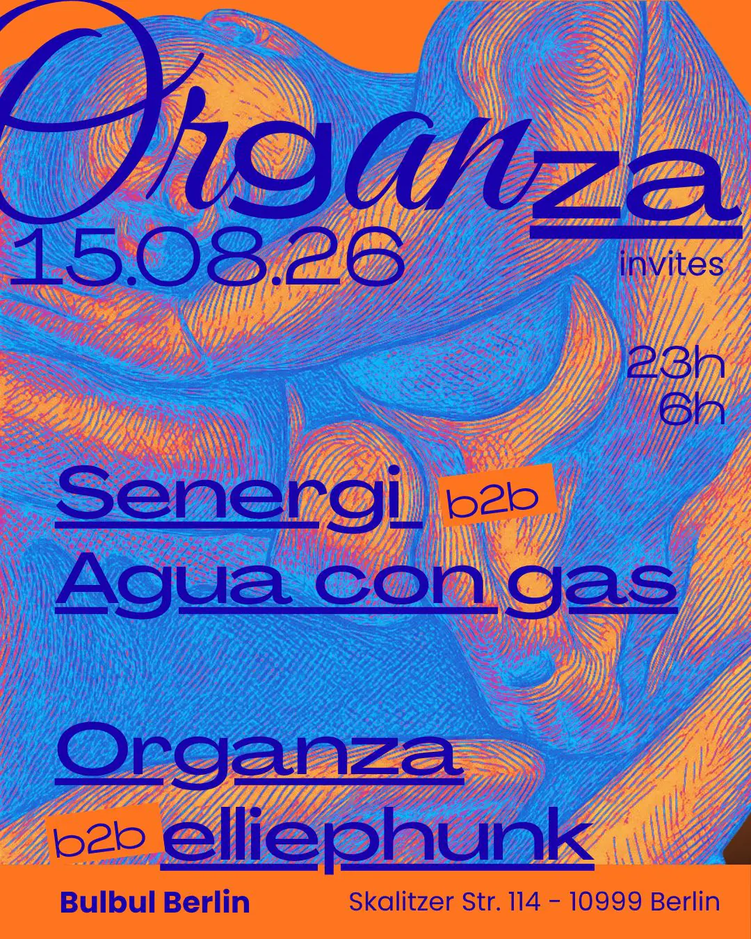 Organza invites: SENERGI, Agua con gas, elliephunk, Organza