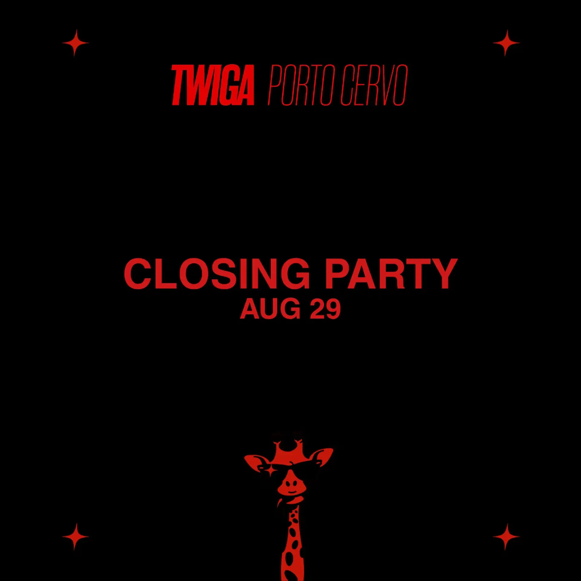 CLOSING PARTY TWIGA Porto Cervo