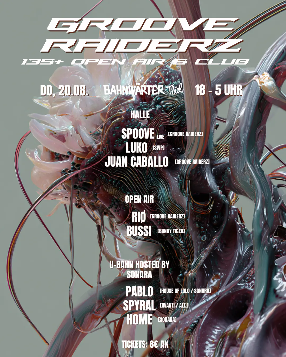 135+ mit Grooveraiderz & Sonara – Open Air & Club