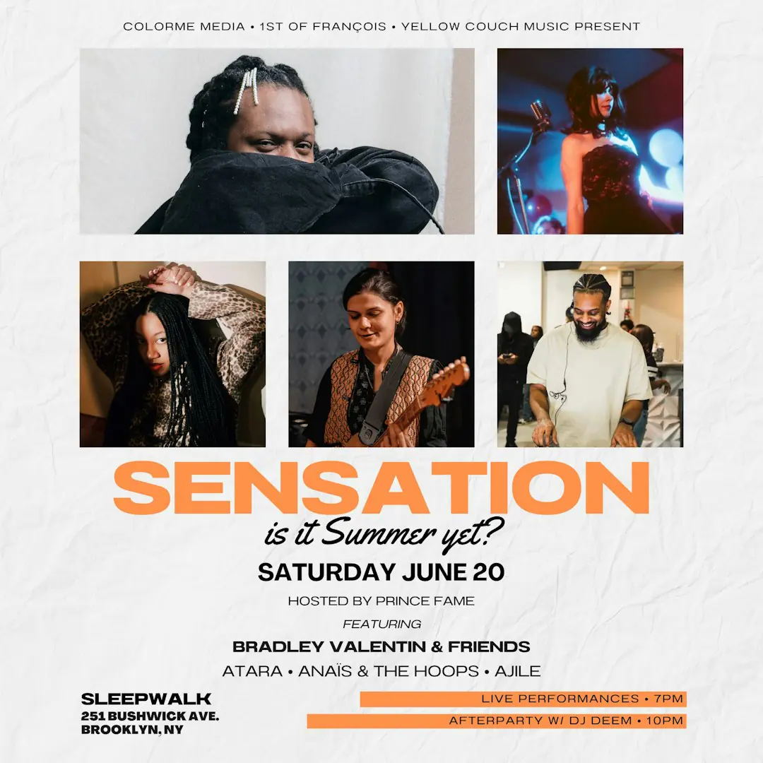 SENSATION: Bradley Valentin, Bako, Atara, Anaïs & the Hoops, Ajile